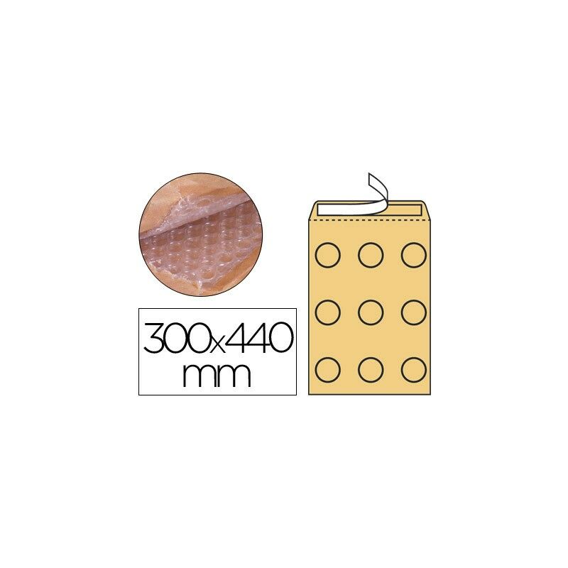 Sobre burbujas crema q-connect j/6 300 x 440 mm caja de 50 un