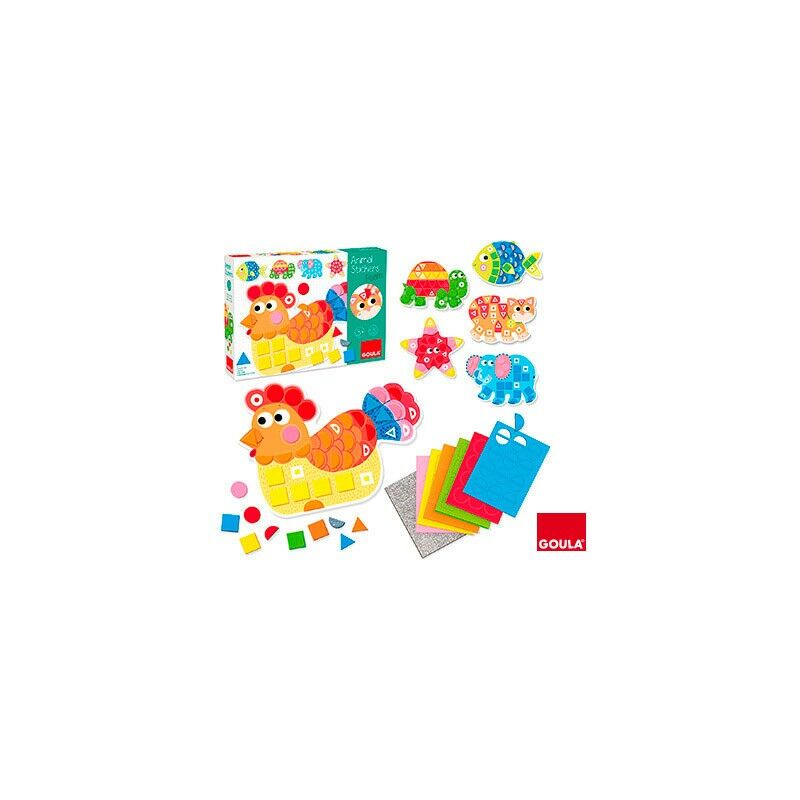 Juego goula didactico animal stickers foam