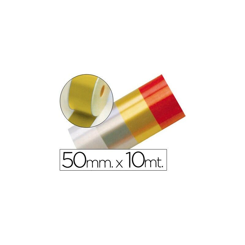 Cinta fantasia 10 mt x 50 mm oro (pack de 6 uds.)