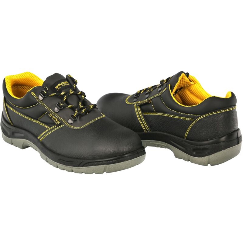 Zapatos S3 Piel negra wolfpack no seguridad vestuario laboral calzado botas 41 trabajo.