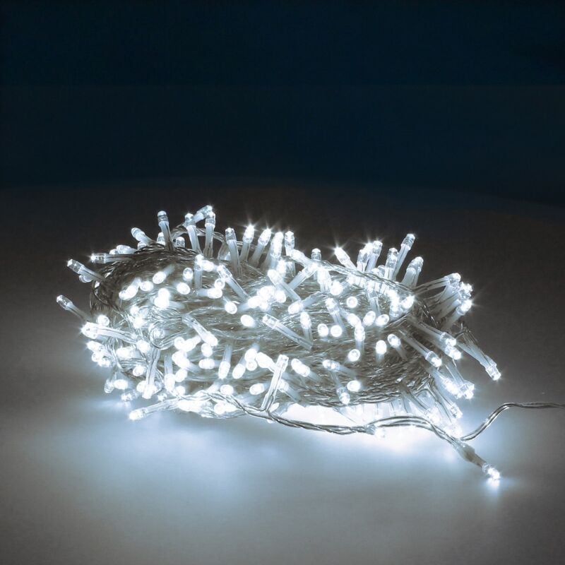 Guinalda Luces Navidad 300 leds color blanco frio luz interiores y exteriores ip44. cable
