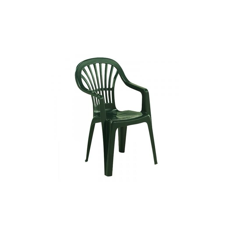 Silla resina monoblock respaldo alto verde zena