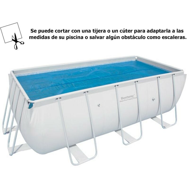 Cobertor solar para piscina rectangular 412x201cm.