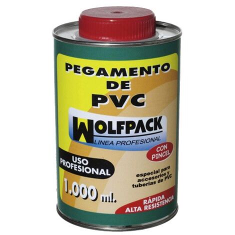 Pegamento pvc wolfpack con pincel 1000 ml.