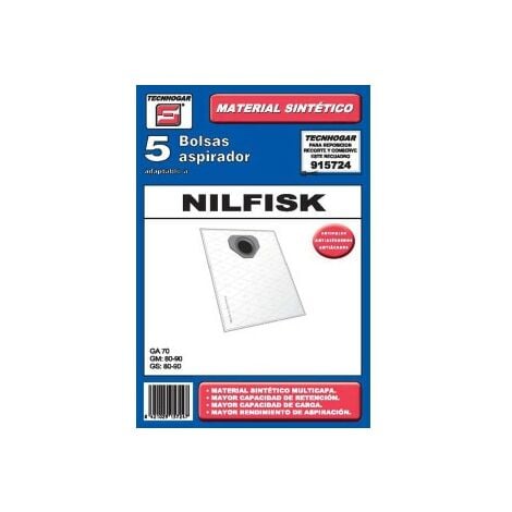 Nilfisk 82222900 - Bolsas de papel, color blanco