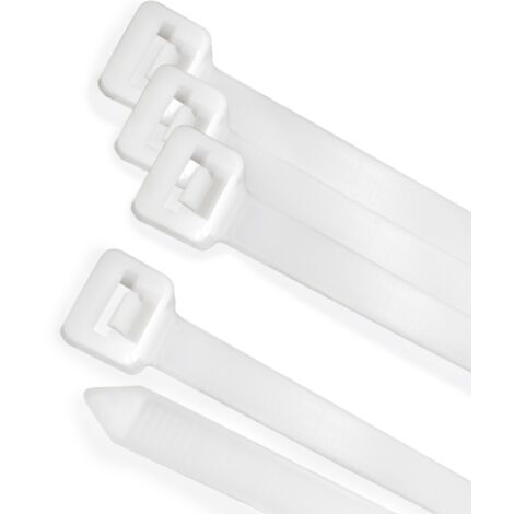 Brida nylon 100%. color blanco / natural 7,5 x 360 mm. 100 piezas. abrazadera  plastico