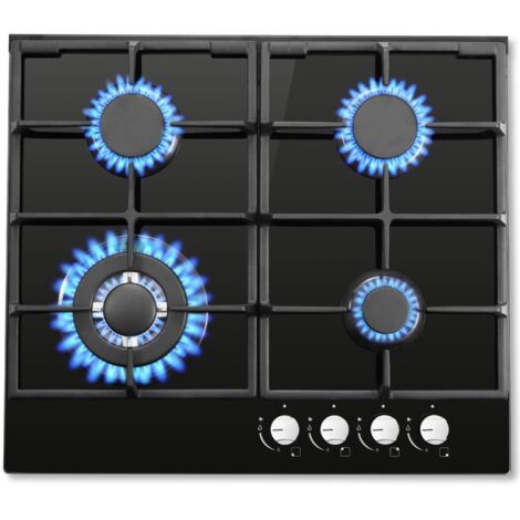 SNDOAS Gas Hob 4 Burner Hob with Thermocouple Safety Suitable for Natural Gas or Propane Gas 8.06 kW 220-240 V Black (1/5)