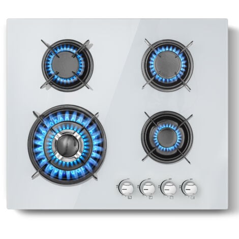 Plaque De Cuisson Gaz 4 Feux Cuisinière À Gaz De 4 Flammes Acier Inoxydable Grilles Et Veilleuse