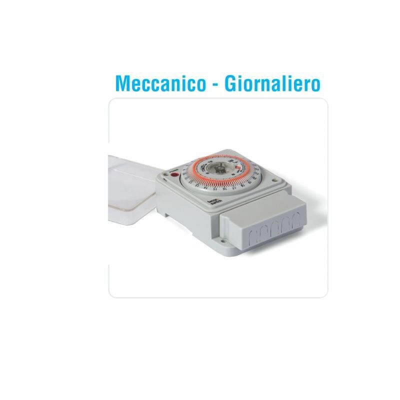 Tecnoswitch OR103DI interruttore orario giornaliero ( orologio ) tipo  meccanico montaggio a parete quadrante 72x72 mm con riserva