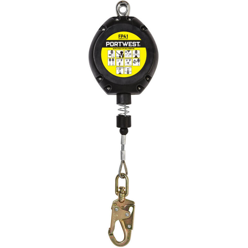 Dispositif Antichute A Rappel Automatique 3m-20m, Harnais Securite Anti-Chute Rétractable Avec Câble Métallique, Équipement De Protection Individuelle, 2 Pc, Charge:150kg(Size:10m