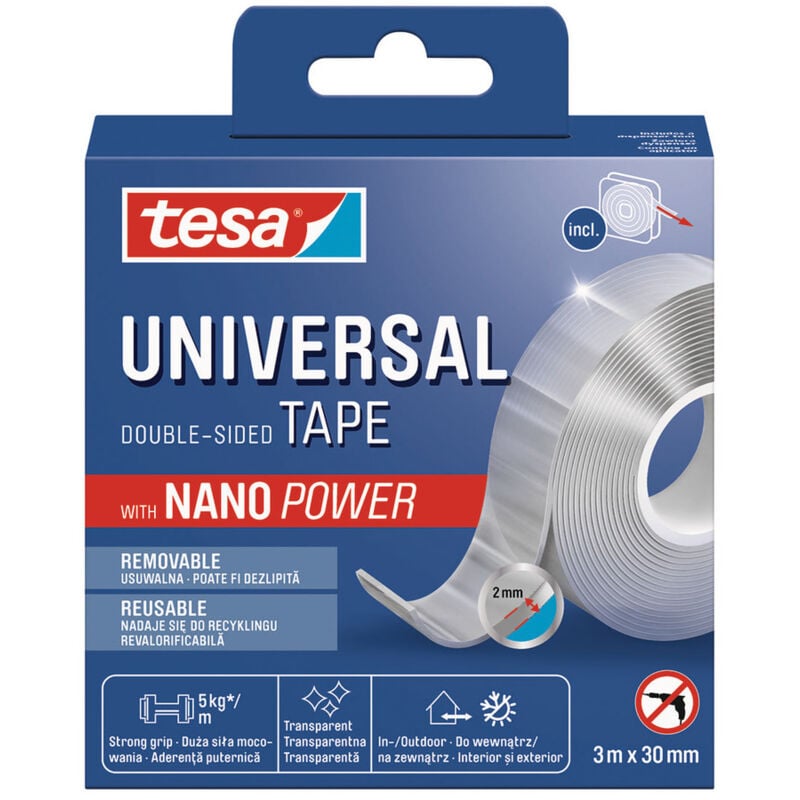 Tesa Professional 62394 - Ruban Adhésif Double-face En Mousse PE - Rouleau 19mmx50m