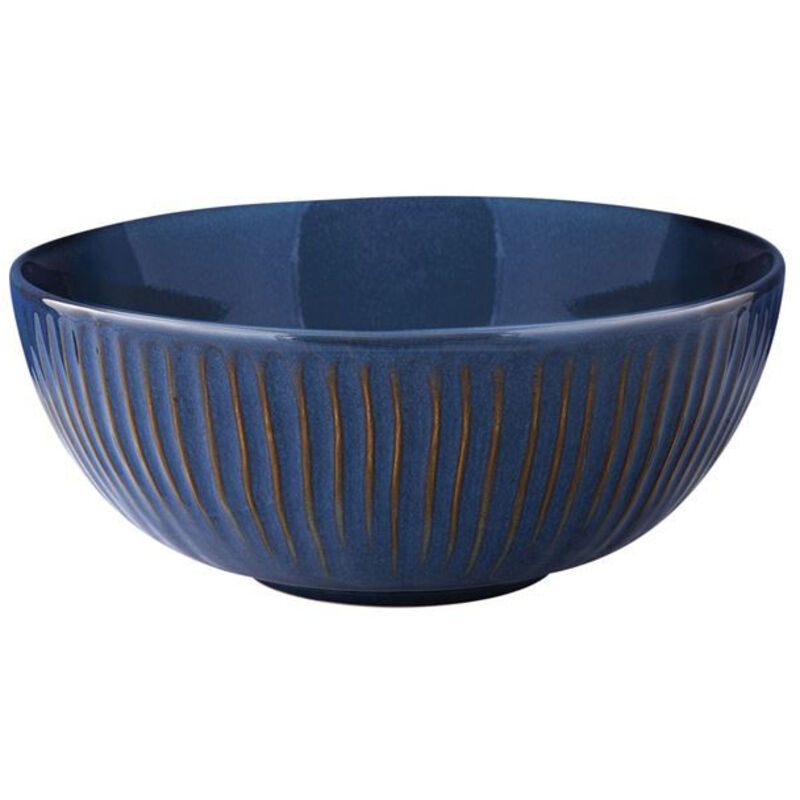 Saladier Design Fleur En Grès Bleu - Diamètre 24cm, Paris Prix