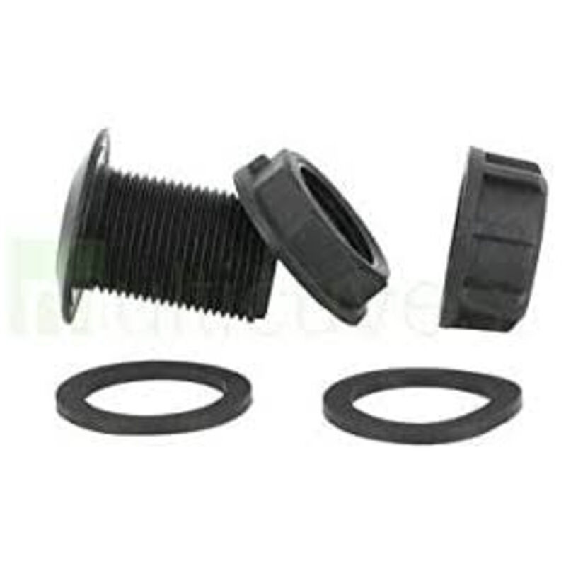 Raccord Laiton Traversée Paroi 3/4" Femelle X 1" Mâle – Pour Cuve Eau, Récupérateur Pluie – Avec 2 Joints Silicone, étanche, Installation Facile