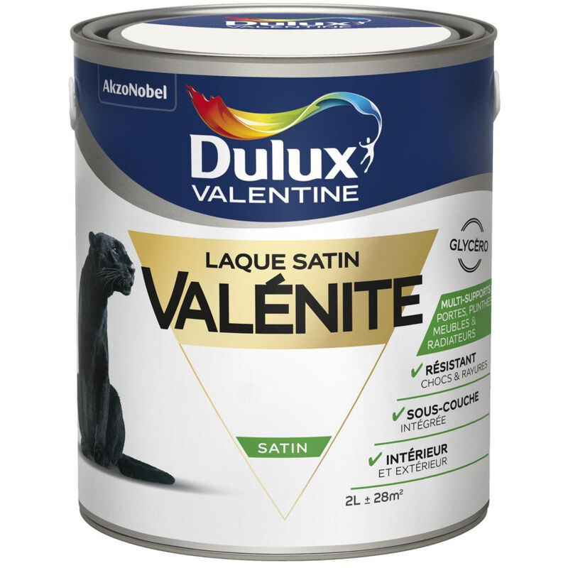 Laque acrylique Valénite Dulux Valentine noir mat velouté 0,125L