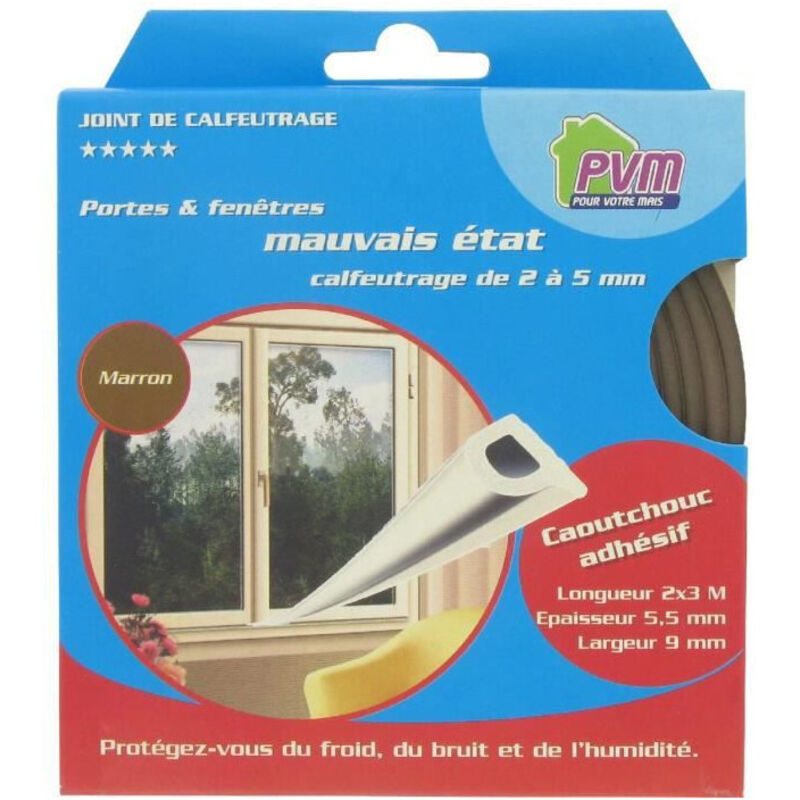 Joint De Porte Et Fenêtre En Caoutchouc - 10 Mètres - Marron - Professionnel