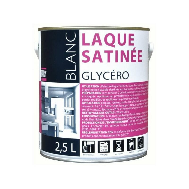 ADDICT Peinture Glycéro Laque Satin Blanc Cassé 0,5 L