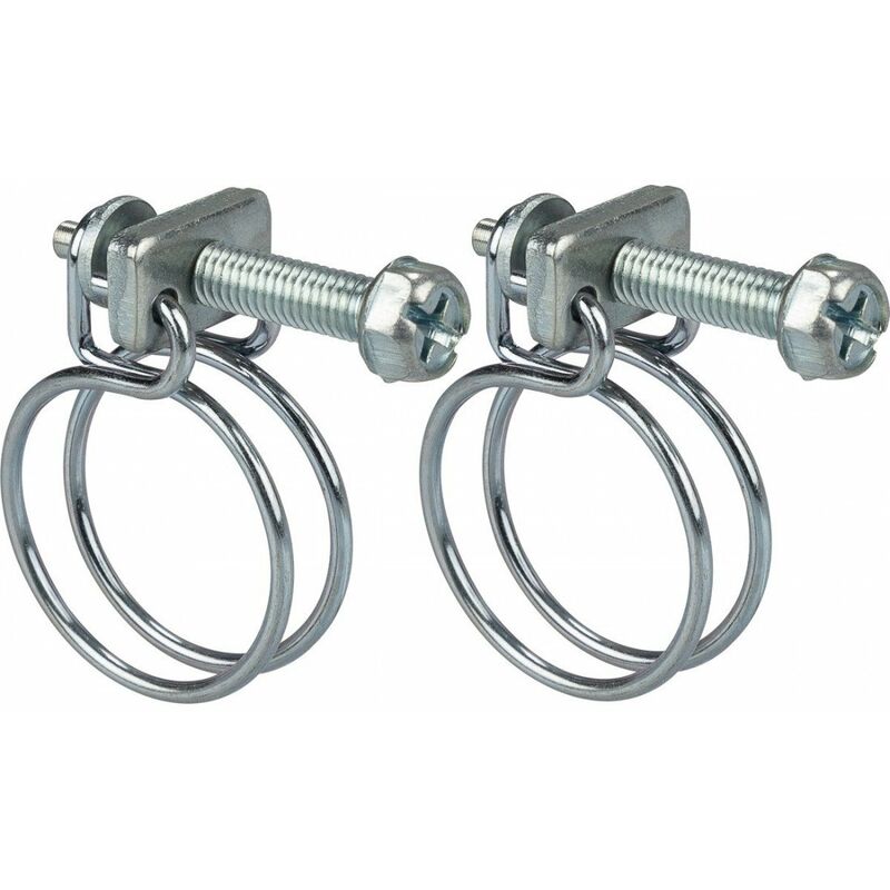 Poppstar Lot 5 Colliers De Serrage Double Fil W1 Galvanisé 35-40mm - Fixation Tuyaux Aspiration