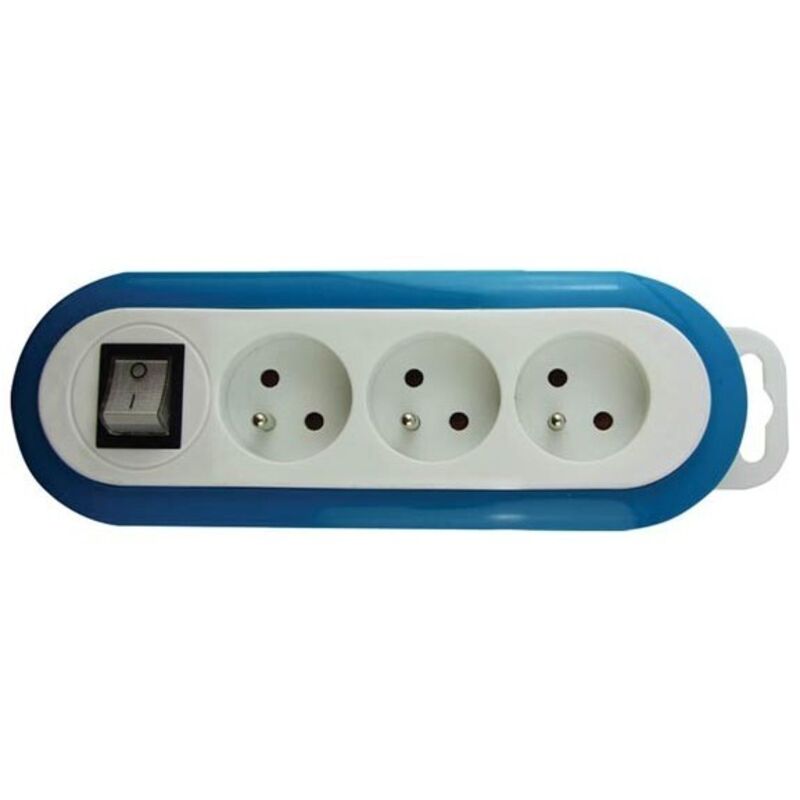 Prise Murale Triple Avec Interrupteur ON/OFF - 3 Prises AC 15A Mise à Terre - Blanc