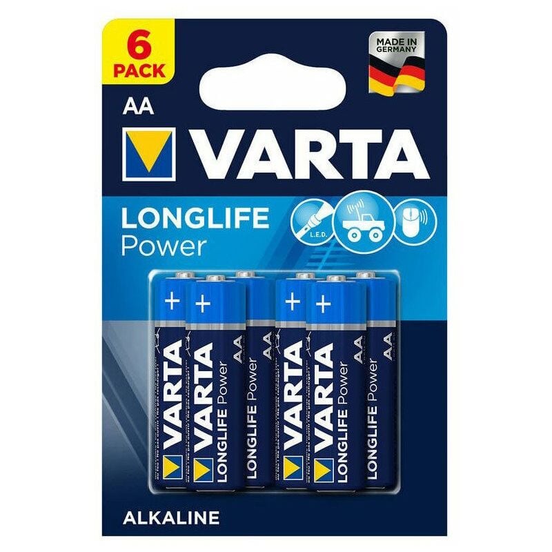 Blister de 6 piles + 2 gratuites VARTA LR6 - AA - High Energy/ Longlife -  Alcaline - 1.5V