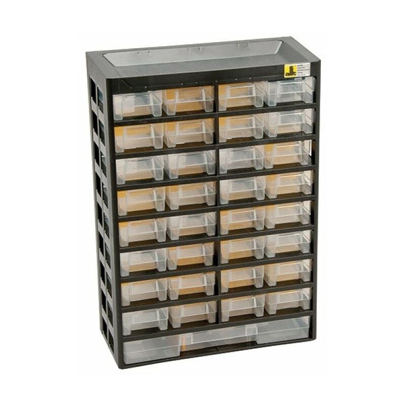 Casier de rangement avec 28 tiroirs transparents
