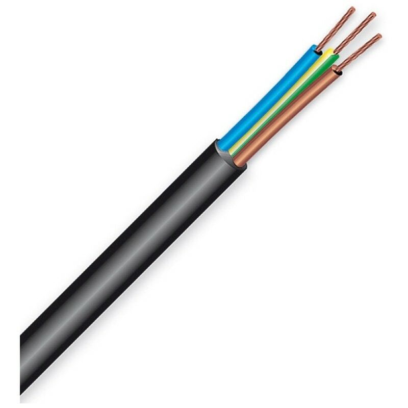 Câble électrique Electraline U-1000 R2V 3G1,5 50 Mètres – Noir