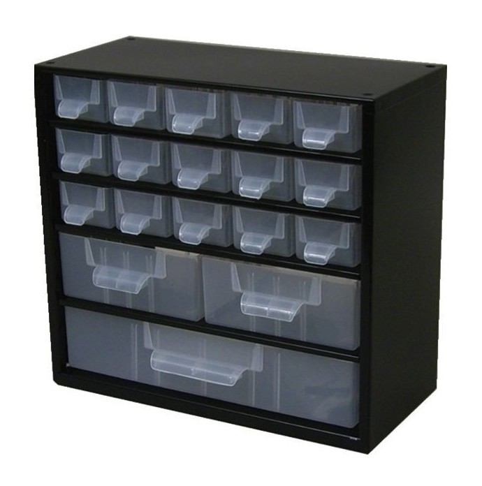 Organiseur 18 tiroirs Boîte de rangement extensible avec étiquettes Casier  à vis