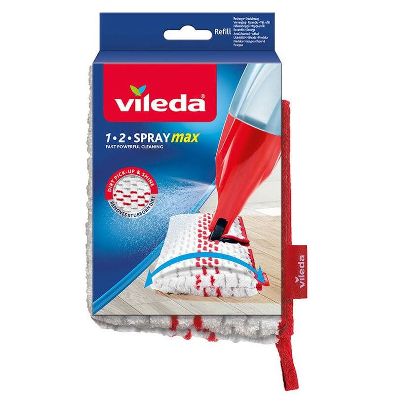 Vileda Recharge pour Spray & Clean, Couverture de l'essuie-glace Blanc/Rouge