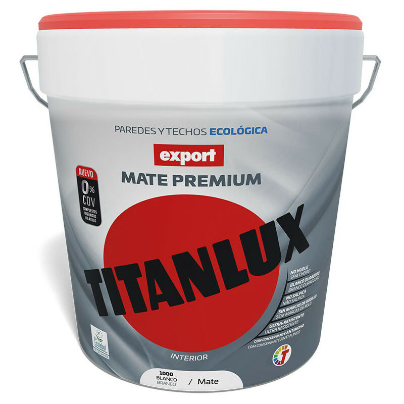 Peinture Vinylique Lavable Export Blanche Decoration 15l Titanlux F31110015