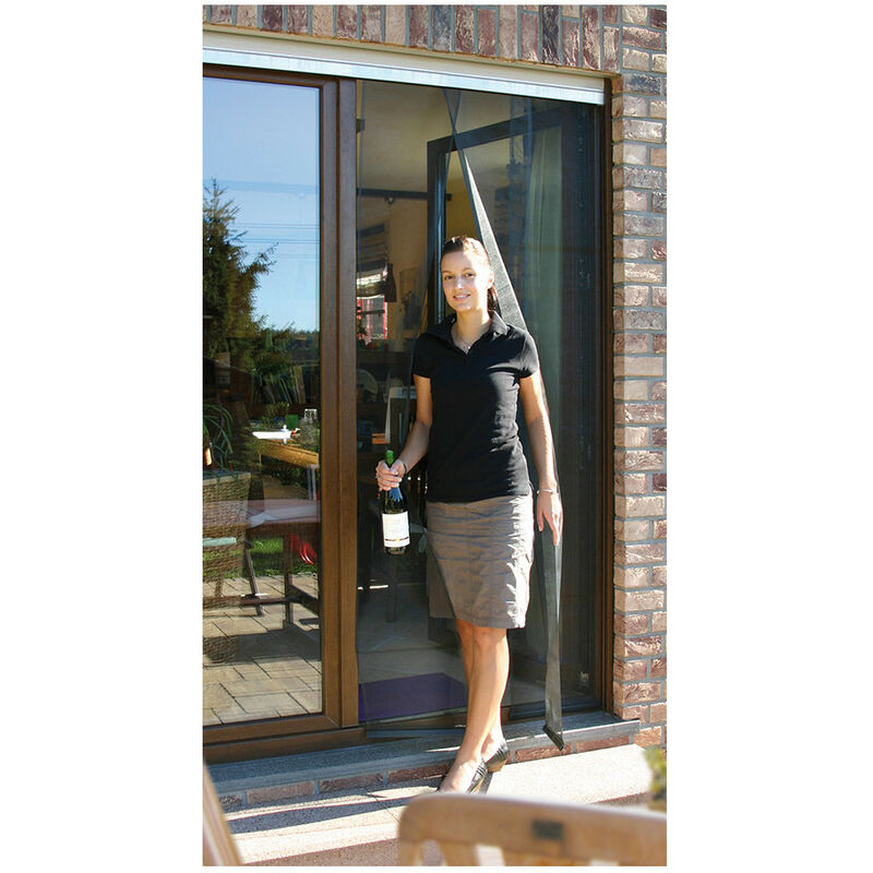 Moustiquaire Couleur Anthracite En Rideau Telescopique 95 X 220 Cms.