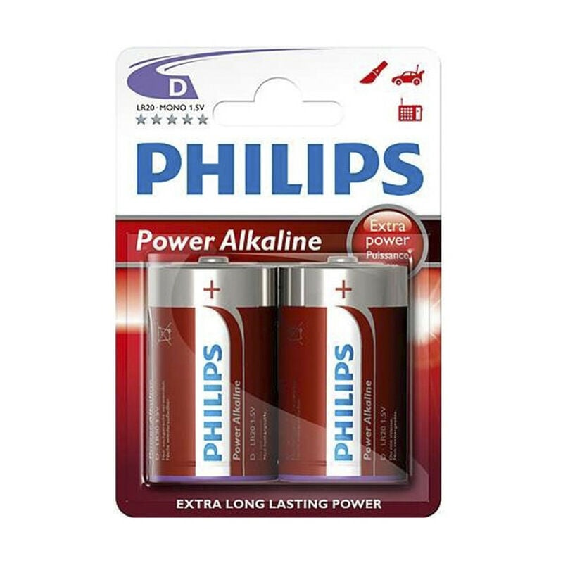 Piles alcalines Philips Power Alcaline C LR14 1,5 V Pack 2 unités