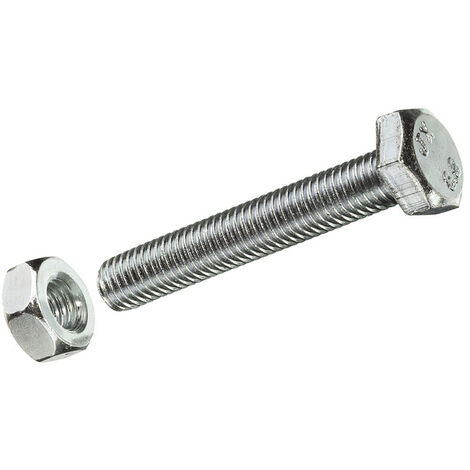 Boîte de 25 unités de vis métrique à tête hexagonale et écrou en zinc M 6x25mm Fadix (1/3)