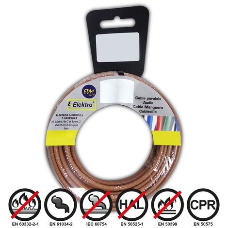 Fil Flexible 2,5mm Marron Sans Halogène, 5m, Flexible - Edm (1/3)