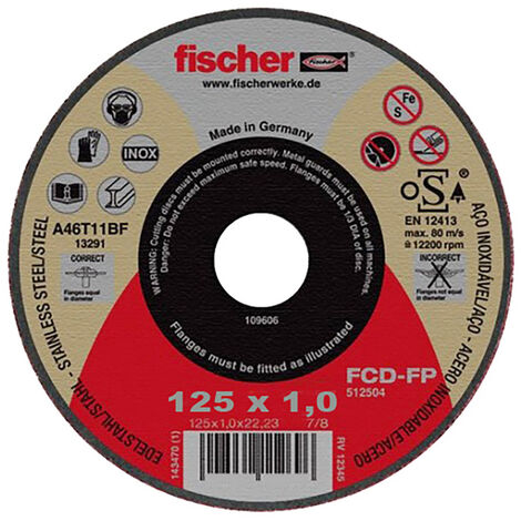 Disque De Coupe Fischer 125x1mm Coupe Précise Et Rapide Pour Métaux Et Matériaux Durs - Fischer (1/2)