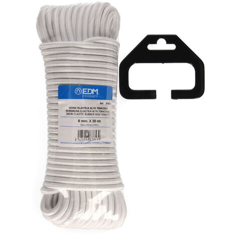 Corde élastique edm 20 mètres 6 mm blanche (1/3)