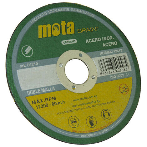 Disque à tronçonner inox ø180x1,6x22,23mm d1816 MOTA (1/2)