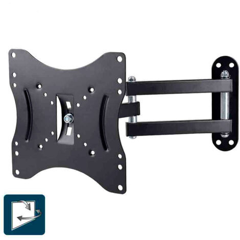 Meuble TV 23-42" 25kg avec bras articulé EDM - Noir (1/4)