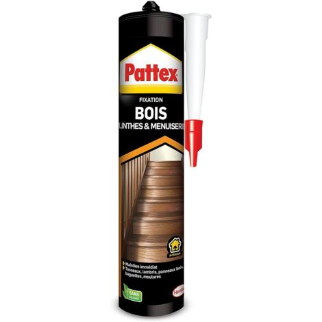 Pattex Colle Fixation Plinthes et Menuiseries Bois 380g