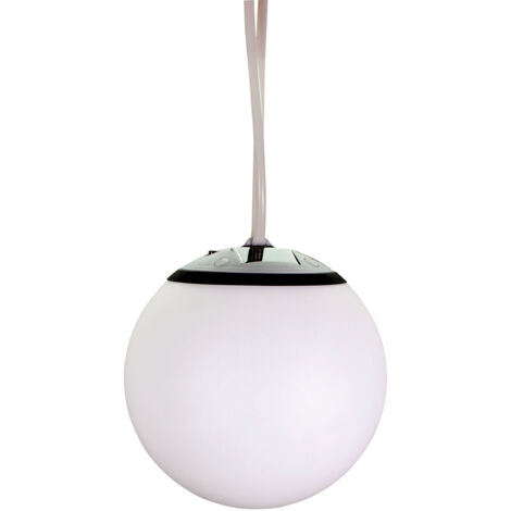 Tibelec – Boule solaire à suspendre LED 4000K blanc-chaud – Indice IP44 – Diamètre 200mm – Éclairage extérieur automatique