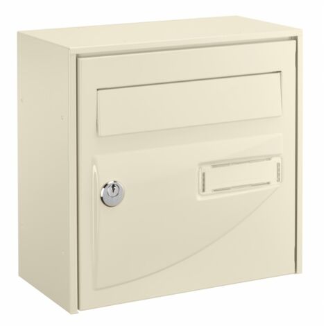 Decayeux – Boîte aux lettres simple face probat compact ton pierre RAL 1013 – Acier électrozingué – Goulotte antivol – Dimensions 30,2 × 29,2 × 15,7 cm (1/4)