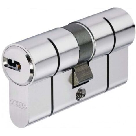 Abus – Cylindre de serrure 30x35 mm – 6 éléments de blocage contre perçage – Tige en acier – Finition laiton nickelé – Livré avec 5 clés réversibles