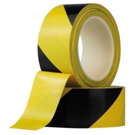 Ruban De Marquage En Pvc 5cm X 33m - Noir/jaune (1/3)