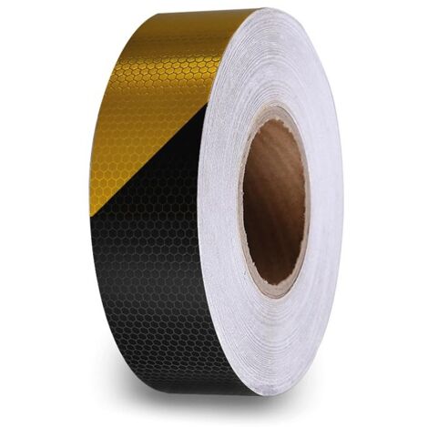 Adhésif Réfléchissant En Nid D'abeille 5cm X 5m - Noir/jaune (1/2)