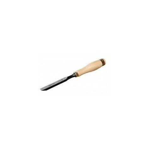 Outifrance – Bédane de menuisier 10 mm – Lame en acier au chrome – Manche en bois avec double virole laiton – Performance optimale pour bois dur