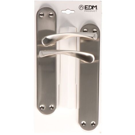 Poignée de porte edm 707 finition nickel satiné 240x45 mm (1/3)