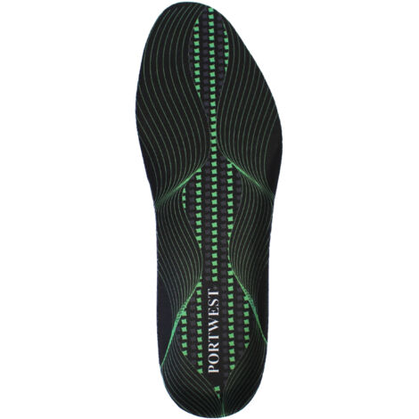 Semelles Gel Avec Voûte Plantaire - L - Noir/vert - Portwest