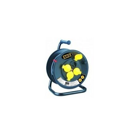 Enrouleur De Chantier 40m - Câble H07RN-F Étanche IP44 Avec 4 Prises 16A