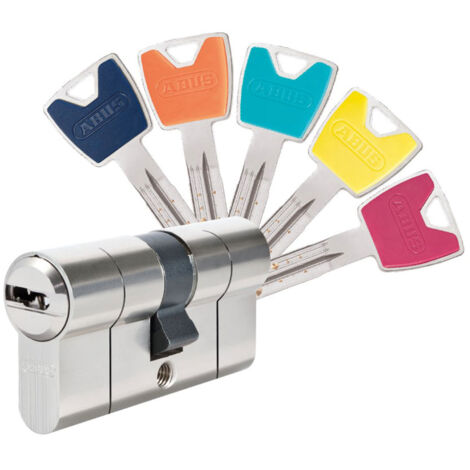 Abus – Cylindre de serrure haute sécurité 40x40 – 12 goupilles – Protection anti crochetage et perçage – 5 clés réversibles