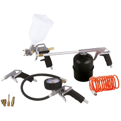 KIT AÉROGRAPHIQUE 8 PCS + ADAPTATEUR UNIV. (1/3)