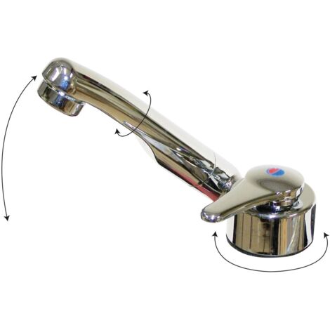 Mitigeur de cuisine pivotant chromé – Hauteur 170 mm – Bec orientable – Cartouche céramique – Déport 135 mm – Raccord tétine 10/12 mm – Comet (1/2)