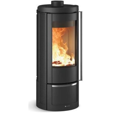 7,5 Kw - Rdt: 86,5% - Foyer Fonte/nordiker - Bûches 30 Cm - Fonte émaillée Noir - Nordica (1/7)